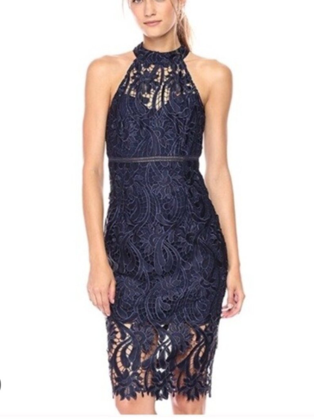 Bardot Isa Lace Womens Halter Dress
